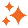 Orange Sparkle AI Icon